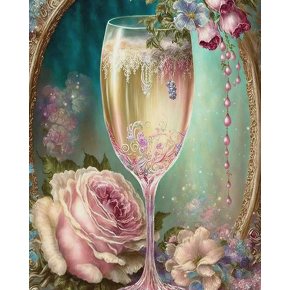 Rose Goblet - Full Square Drill Diamond Painting 40*50CM