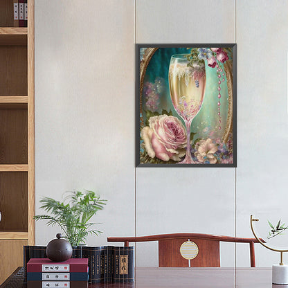Rose Goblet - Full Square Drill Diamond Painting 40*50CM