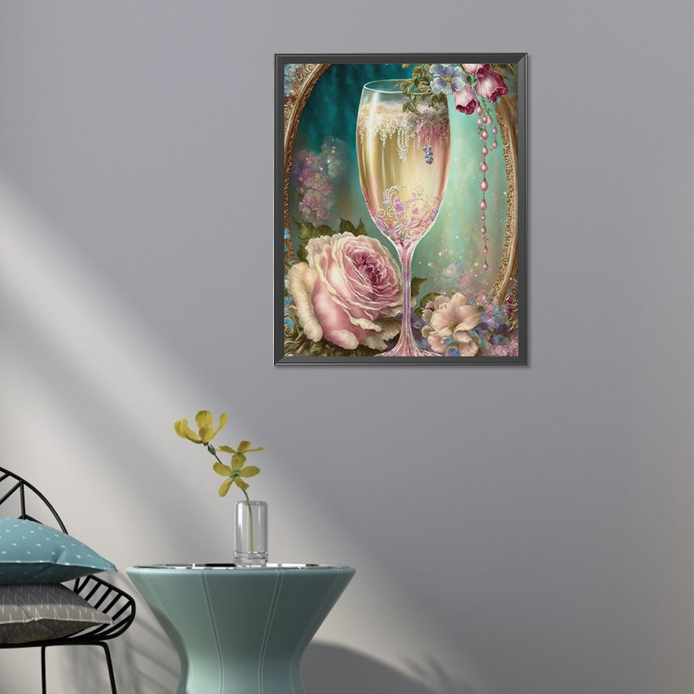 Rose Goblet - Full Square Drill Diamond Painting 40*50CM