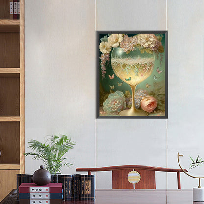 Rose Goblet - Full Square Drill Diamond Painting 40*50CM
