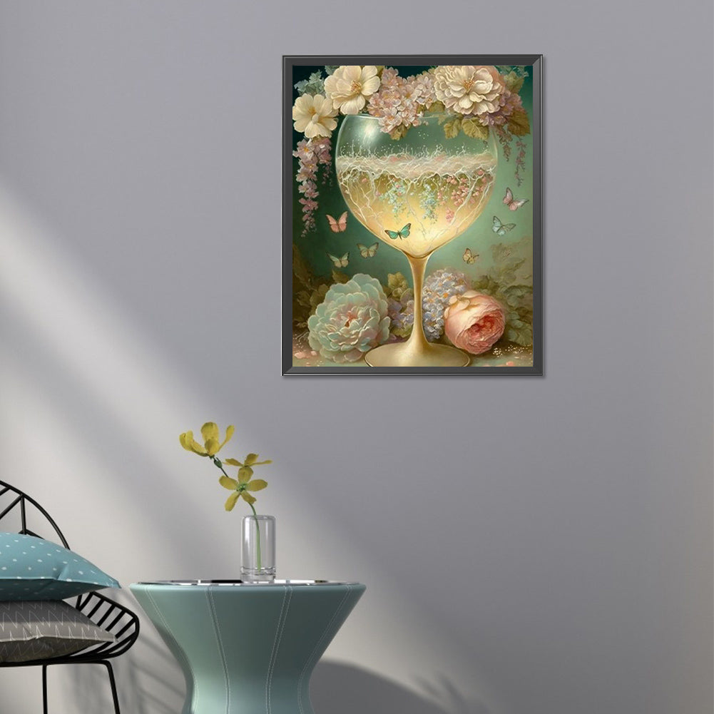 Rose Goblet - Full Square Drill Diamond Painting 40*50CM