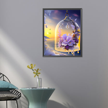 Flowers Wind Chimes - Full Square Drill Diamond Painting 40*50CM
