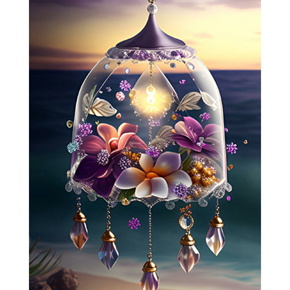 Flowers Wind Chimes - Full Square Drill Diamond Painting 40*50CM
