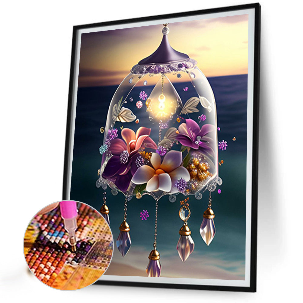 Flowers Wind Chimes - Full Square Drill Diamond Painting 40*50CM