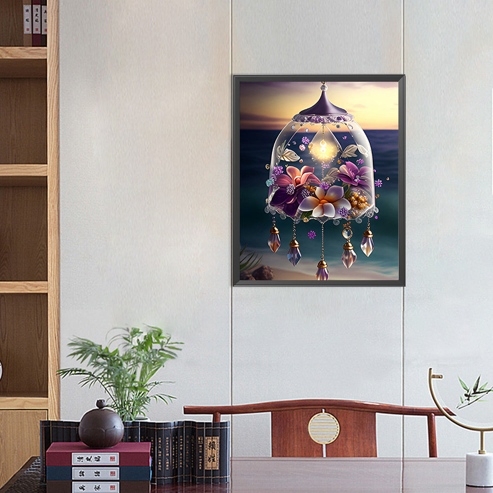 Flowers Wind Chimes - Full Square Drill Diamond Painting 40*50CM