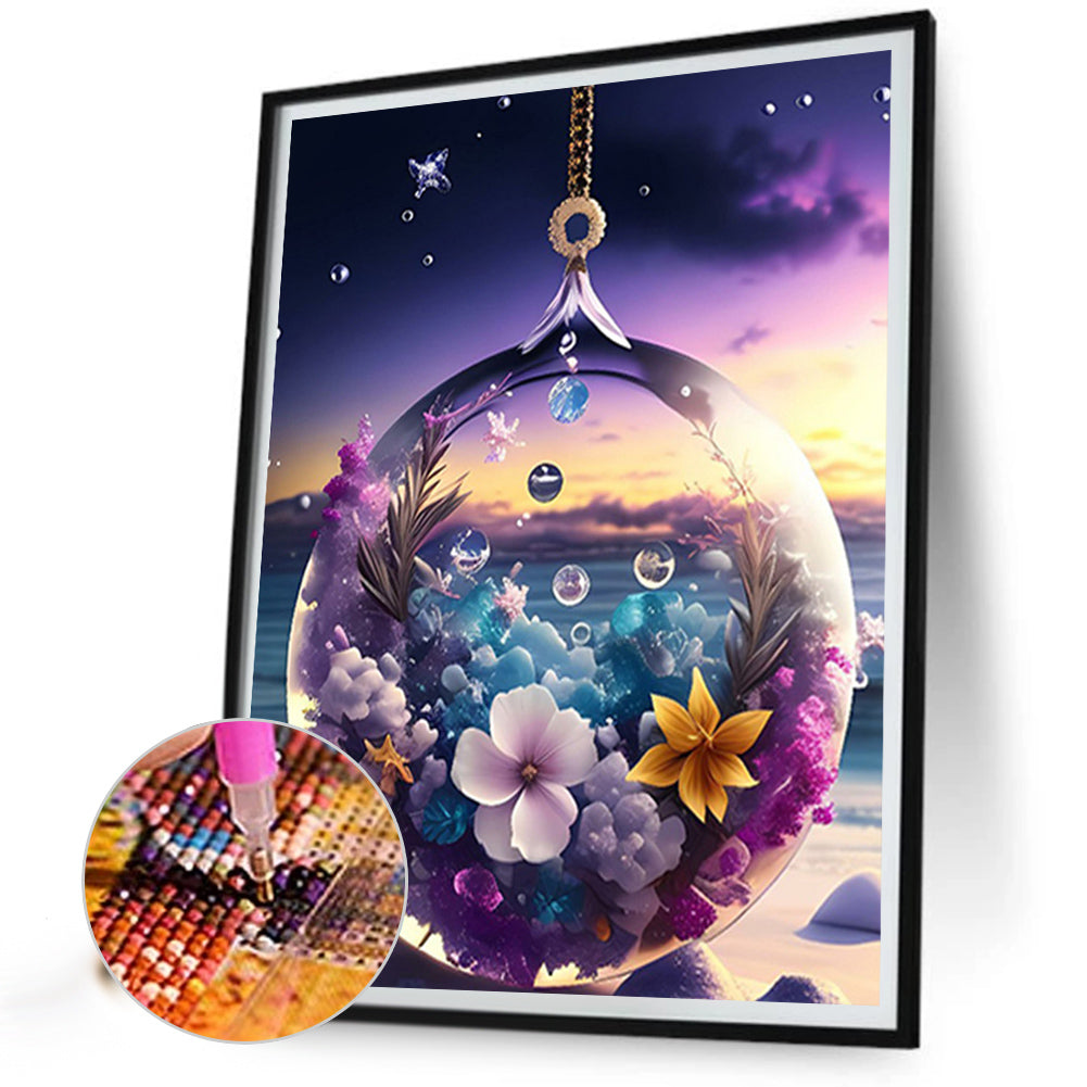 Flower Pendant - Full Square Drill Diamond Painting 40*50CM