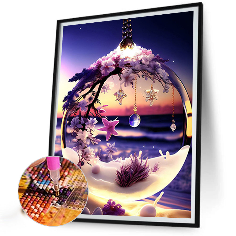 Flower Pendant - Full Square Drill Diamond Painting 40*50CM