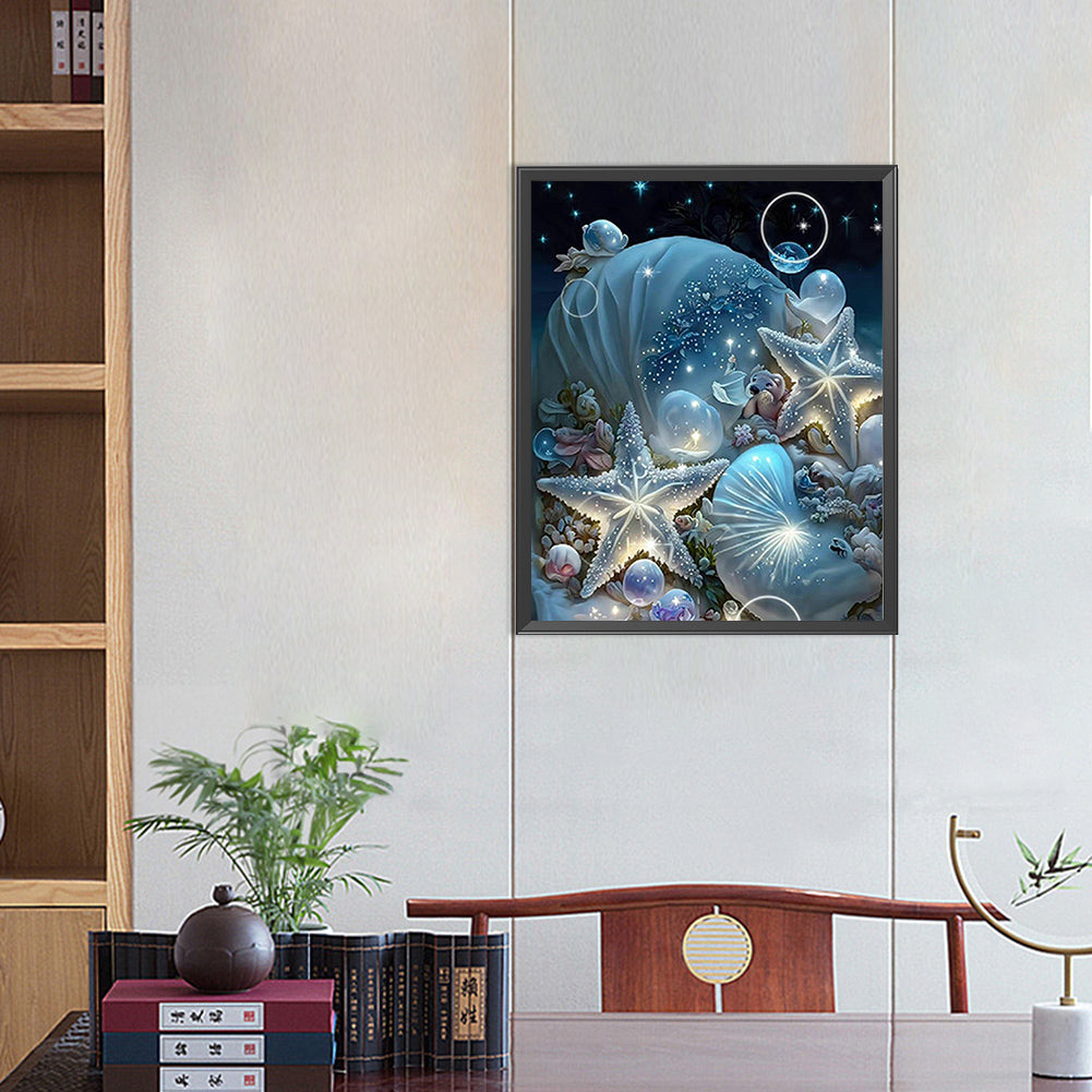Blue Starfish - Full Square Drill Diamond Painting 40*50CM