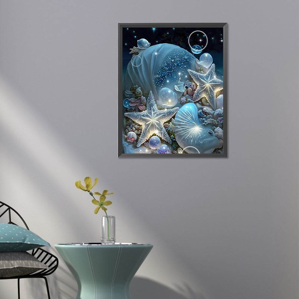 Blue Starfish - Full Square Drill Diamond Painting 40*50CM