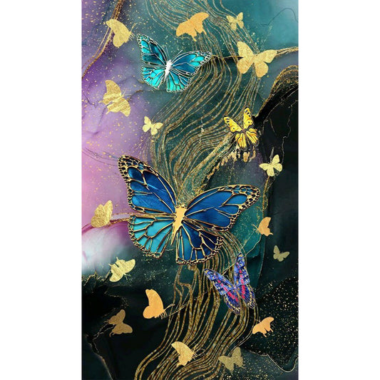 Gilt Butterfly - Full Round Drill Diamond Painting 40*70CM