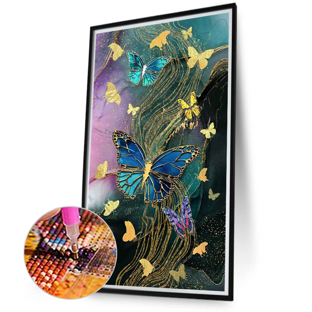 Gilt Butterfly - Full Round Drill Diamond Painting 40*70CM