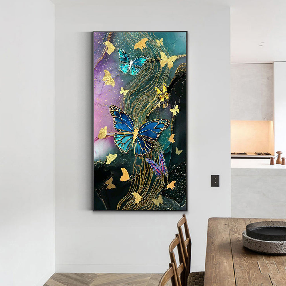 Gilt Butterfly - Full Round Drill Diamond Painting 40*70CM