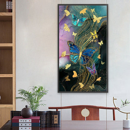Gilt Butterfly - Full Round Drill Diamond Painting 40*70CM