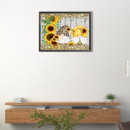 Sunflower Gnome - Full Round Drill Diamond Painting 40*30CM