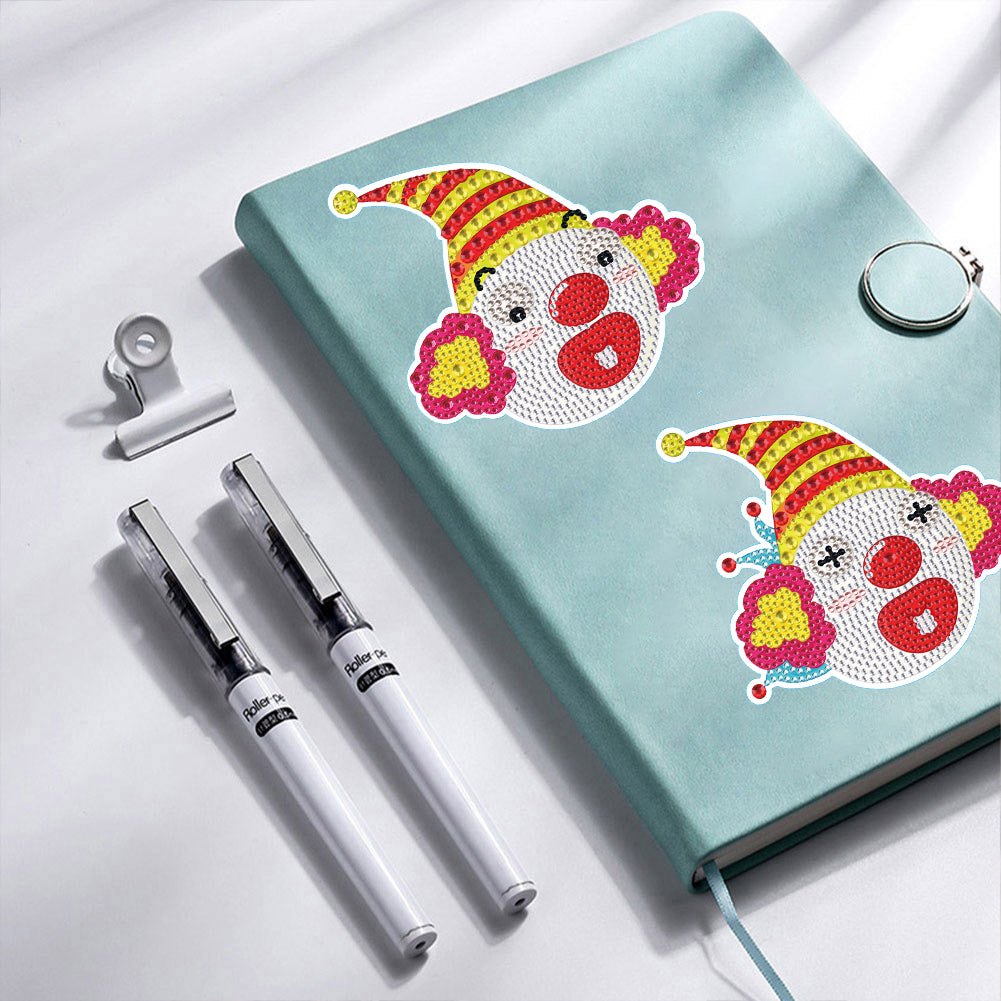 4pcs Diamond Mosaic Sticker Art Crafts Clown DIY for Kids Beginner Children Gift