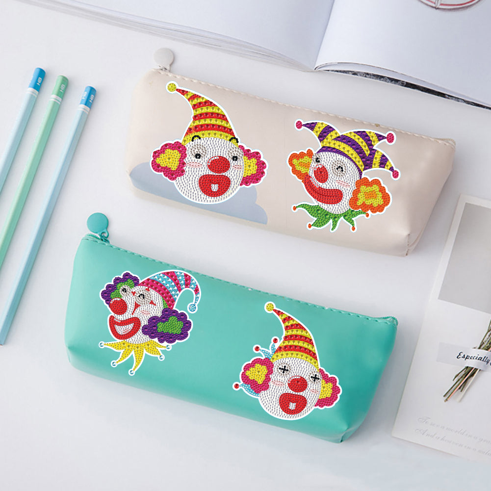 4pcs Diamond Mosaic Sticker Art Crafts Clown DIY for Kids Beginner Children Gift