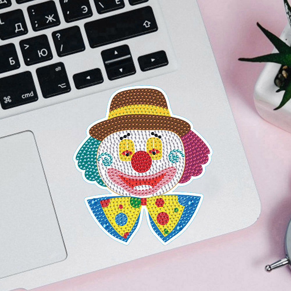 4pcs Diamond Mosaic Sticker Art Crafts Clown DIY for Kids Beginner Children Gift