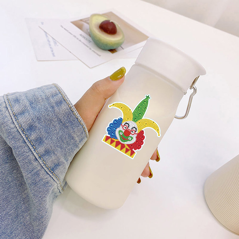 4pcs Diamond Mosaic Sticker Art Crafts Clown DIY for Kids Beginner Children Gift