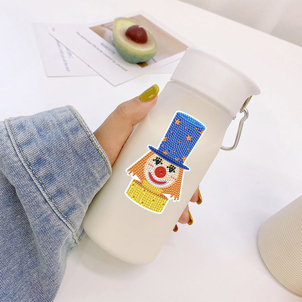 4pcs Diamond Mosaic Sticker Art Crafts Clown DIY for Kids Beginner Children Gift