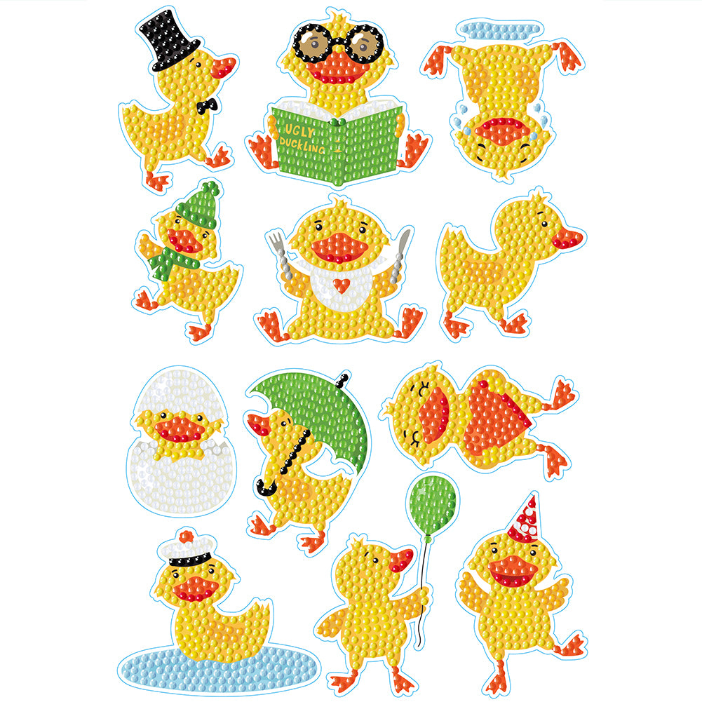 2pcs Diamond Mosaic Sticker Art Crafts Animal DIY Cartoon Stickers Children Gift