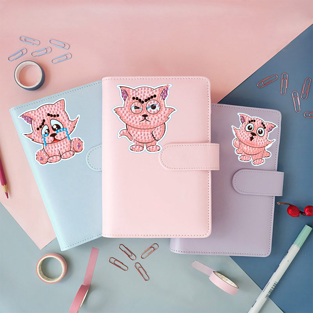 2pcs Diamond Mosaic Sticker Art Crafts Animal DIY Cartoon Stickers Children Gift