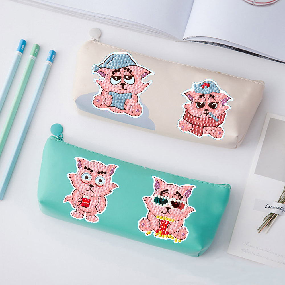 2pcs Diamond Mosaic Sticker Art Crafts Animal DIY Cartoon Stickers Children Gift