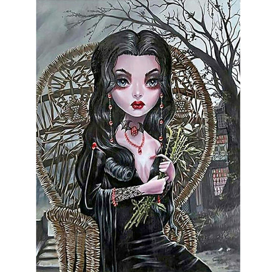 Heavy Makeup Woman - Full Round Drill Diamond Painting 30*40CM