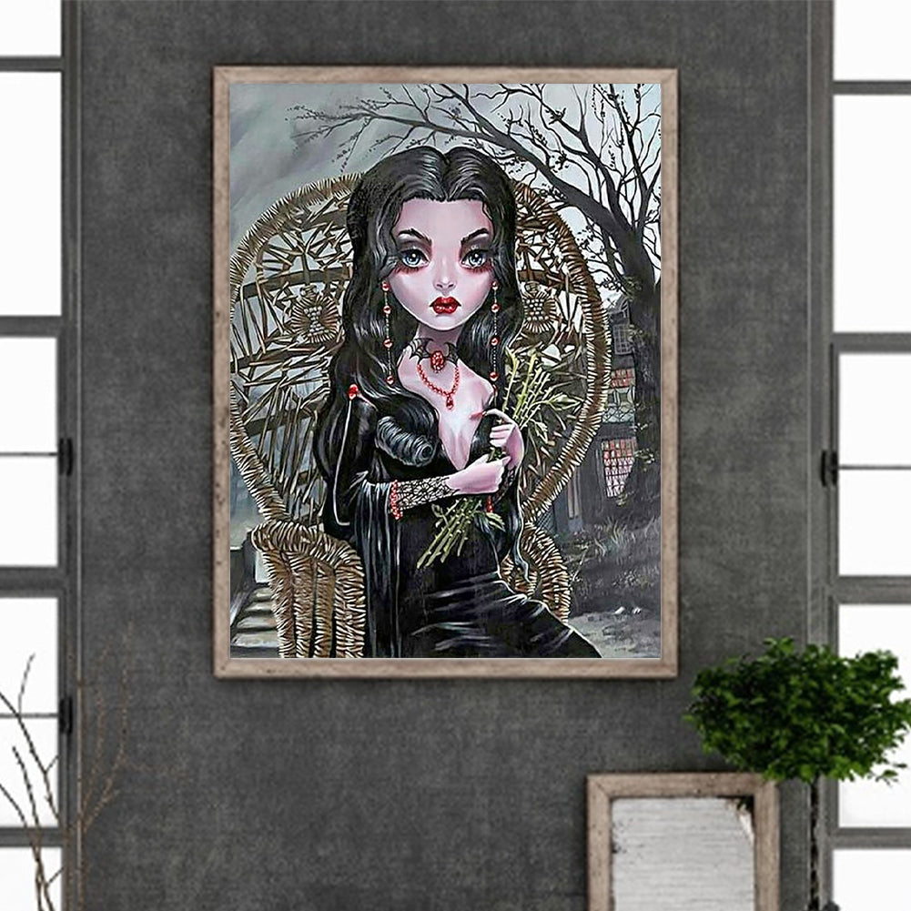 Heavy Makeup Woman - Full Round Drill Diamond Painting 30*40CM