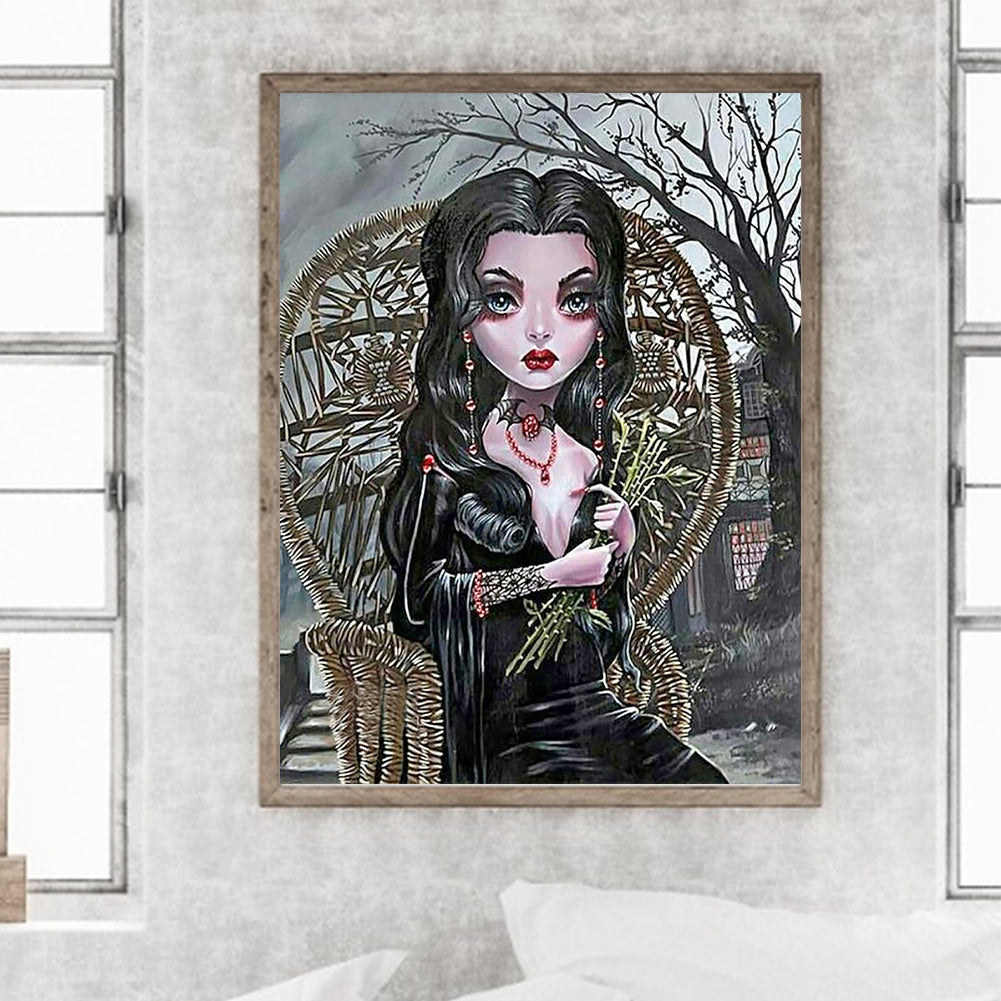 Heavy Makeup Woman - Full Round Drill Diamond Painting 30*40CM