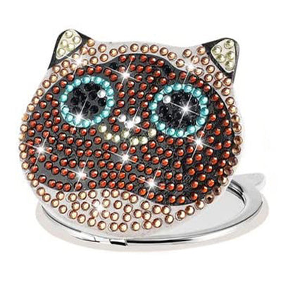 DIY Diamond Art Mosaic Makeup Mirror Paint by Number Kits Cat for Adult and Kids