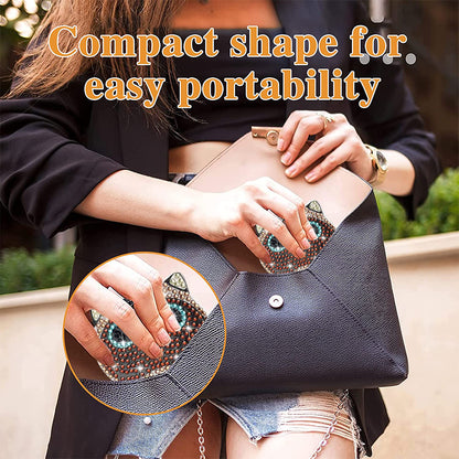 DIY Diamond Art Mosaic Makeup Mirror Paint by Number Kits Cat for Adult and Kids