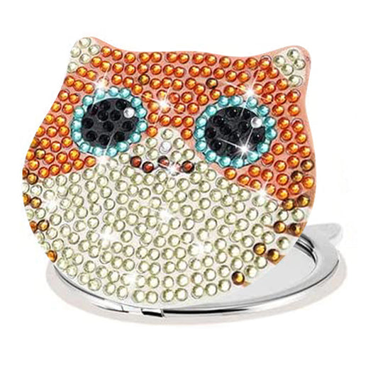 DIY Diamond Art Mosaic Makeup Mirror Paint by Number Kits Cat for Adult and Kids