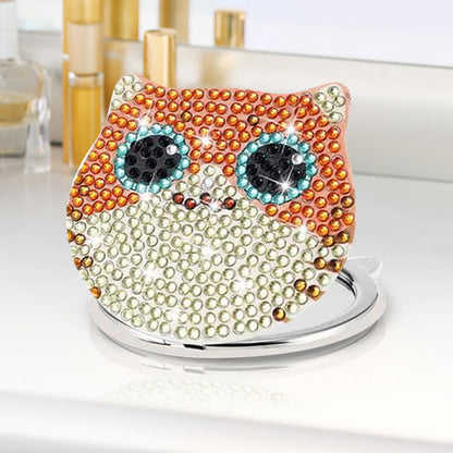 DIY Diamond Art Mosaic Makeup Mirror Paint by Number Kits Cat for Adult and Kids