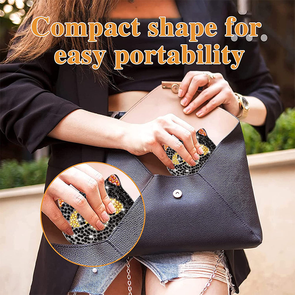 DIY Diamond Art Mosaic Makeup Mirror Paint by Number Kits Cat for Adult and Kids