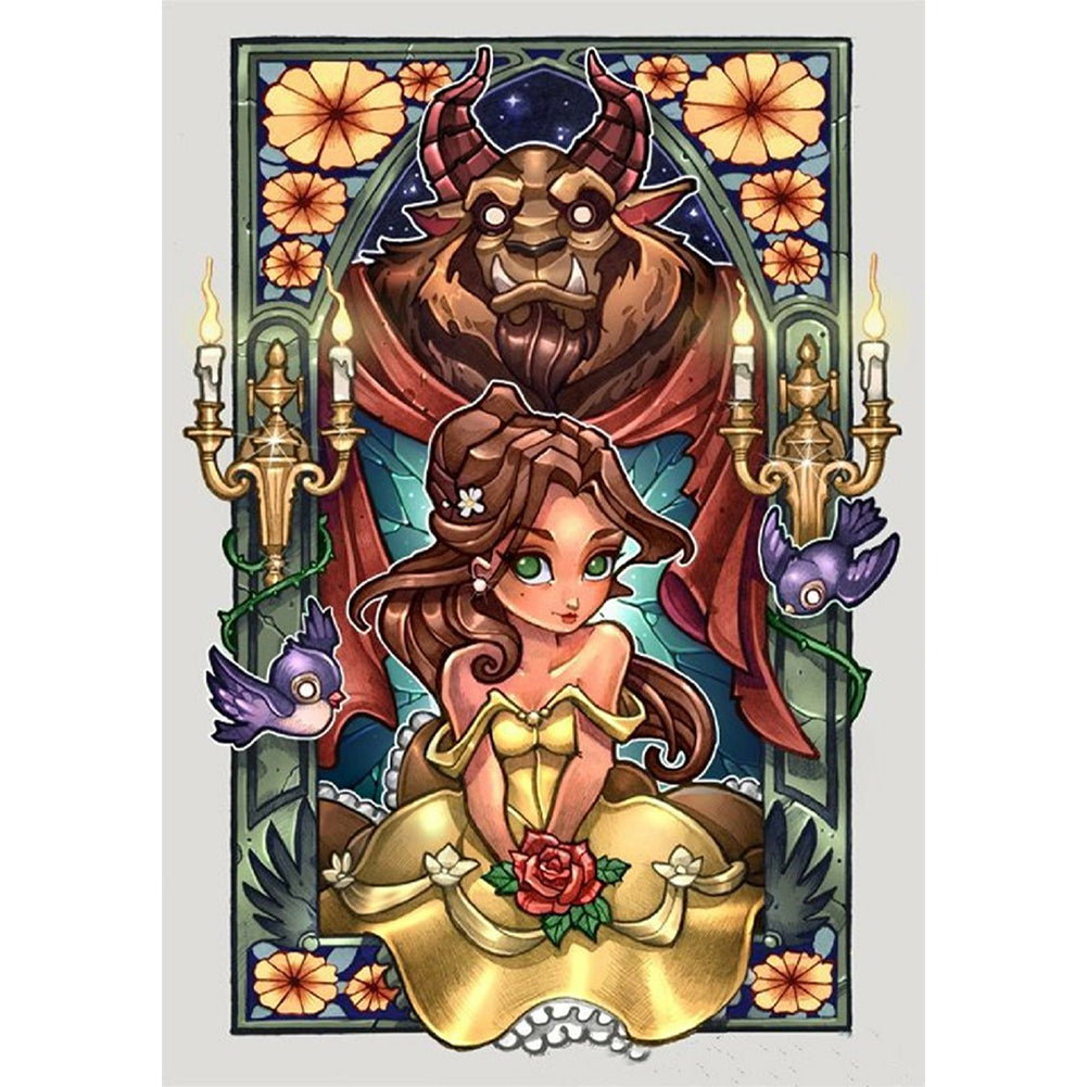 Beauty And The Beast - Full Round Drill Diamond Painting 30*40CM