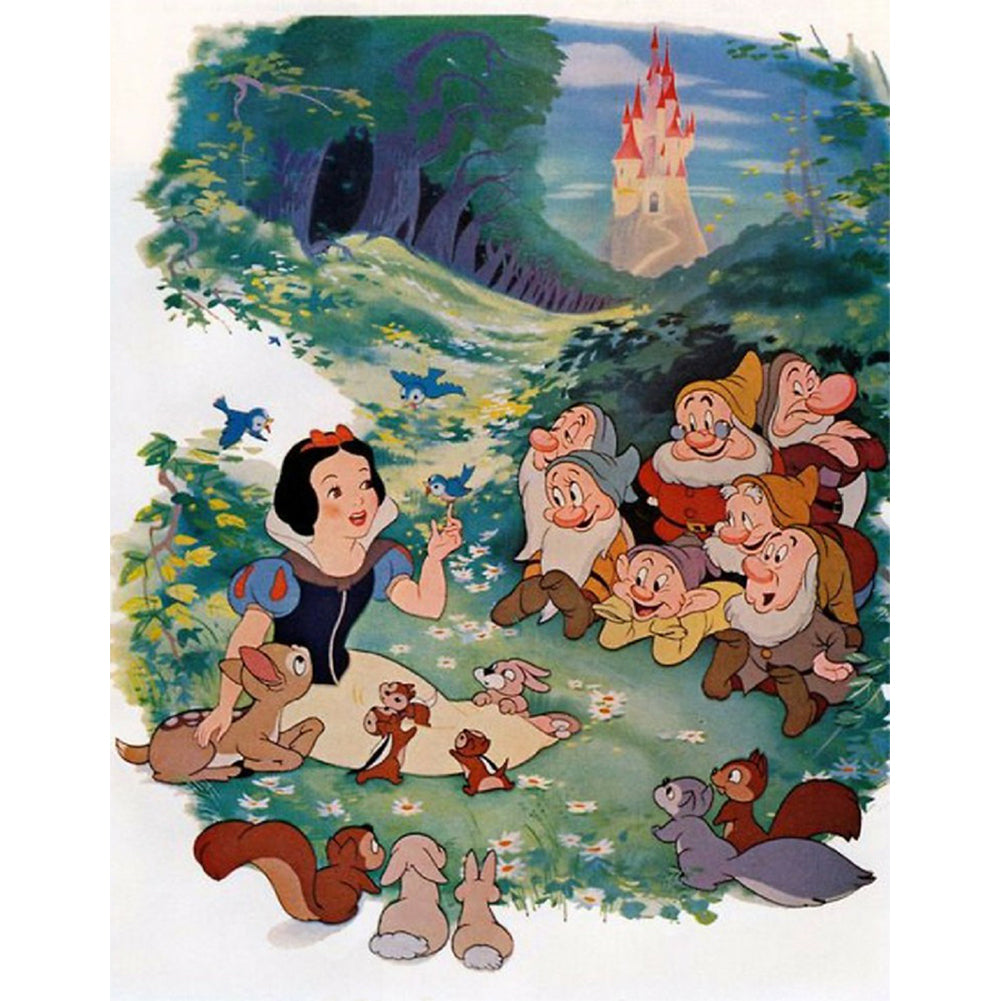Snow White And The Dwarfs - Full Round Drill Diamond Painting 30*40CM