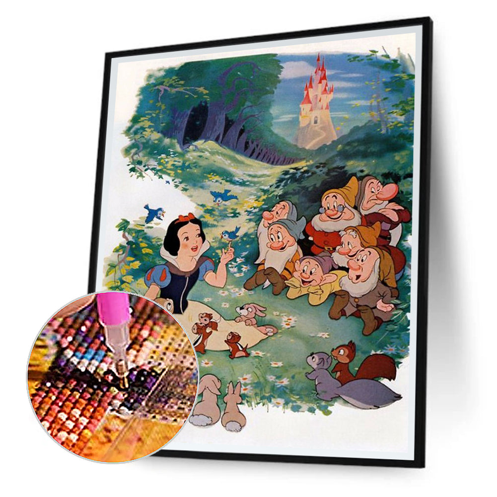 Snow White And The Dwarfs - Full Round Drill Diamond Painting 30*40CM