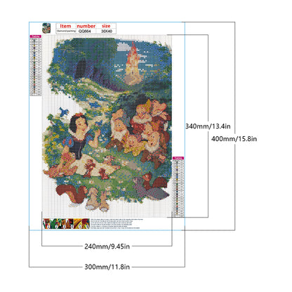 Snow White And The Dwarfs - Full Round Drill Diamond Painting 30*40CM