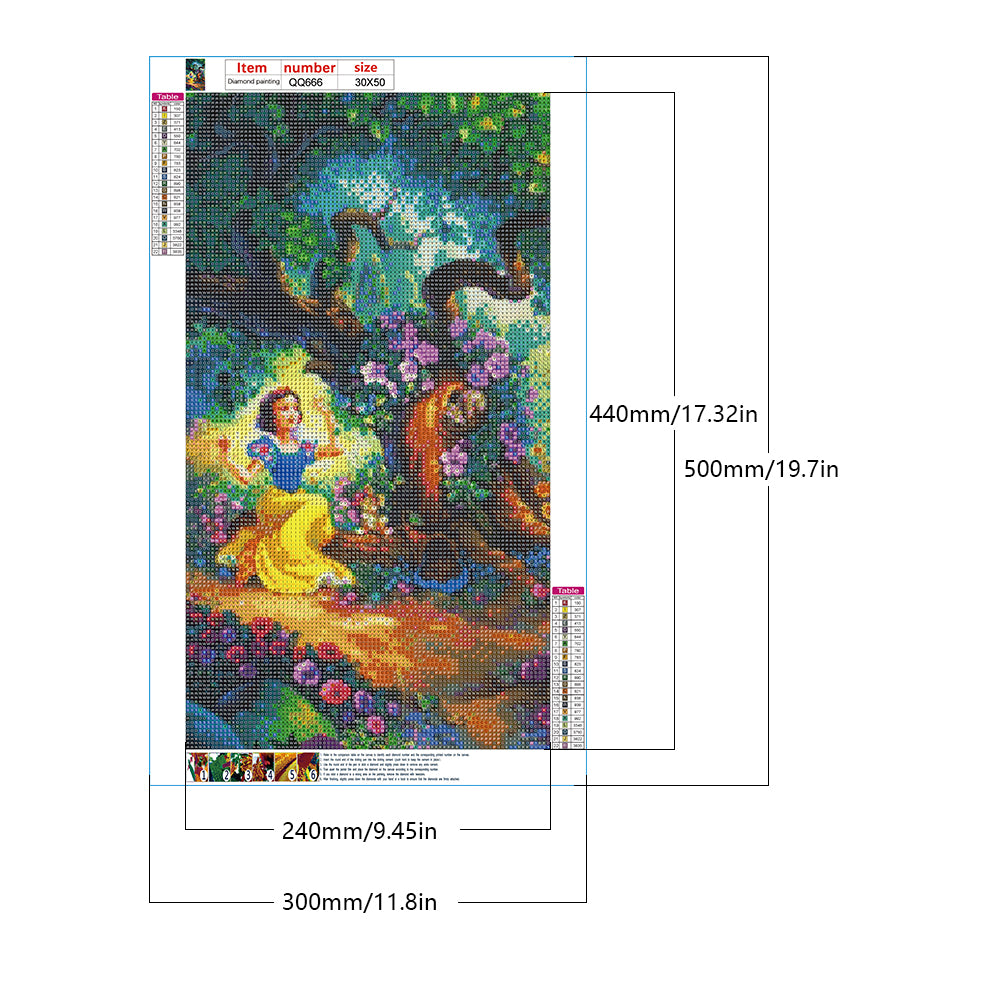 Snow White - Full Round Drill Diamond Painting 30*50CM