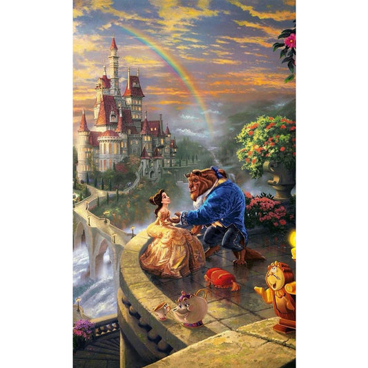 Beauty And The Beast - Full Round Drill Diamond Painting 30*50CM