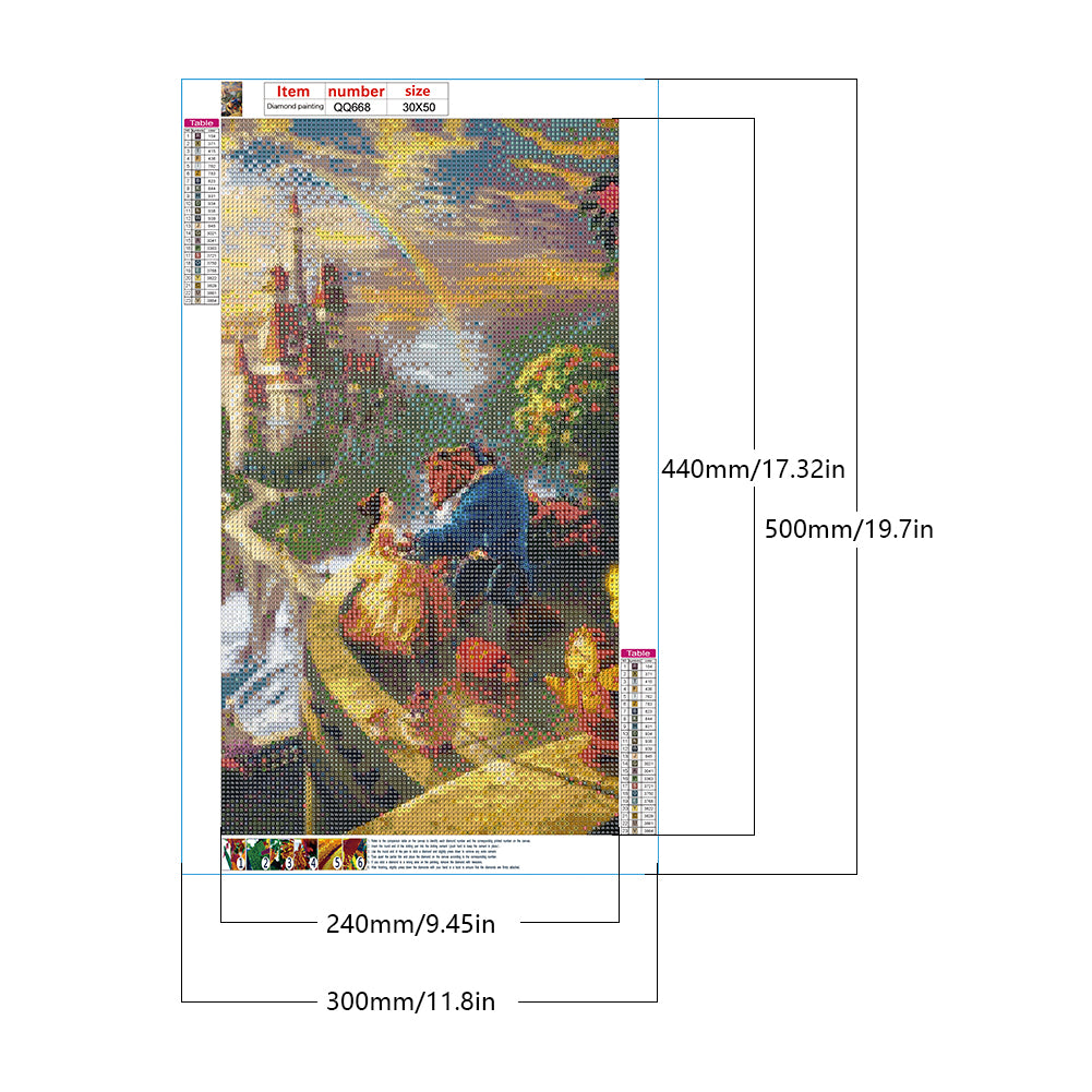 Beauty And The Beast - Full Round Drill Diamond Painting 30*50CM
