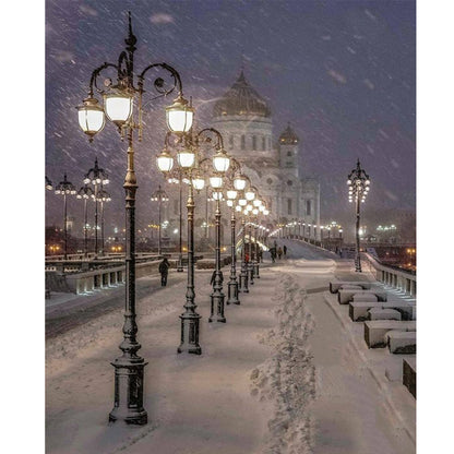 Winter Street - Full Round Drill Diamond Painting 50*60CM