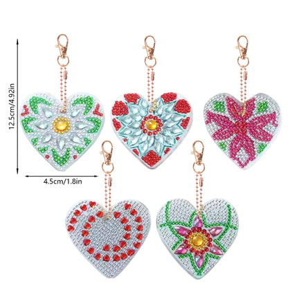 5pcs Diamond Art Key Rings Hanging Ornaments 5D Special-shaped Drill Bag Pandant