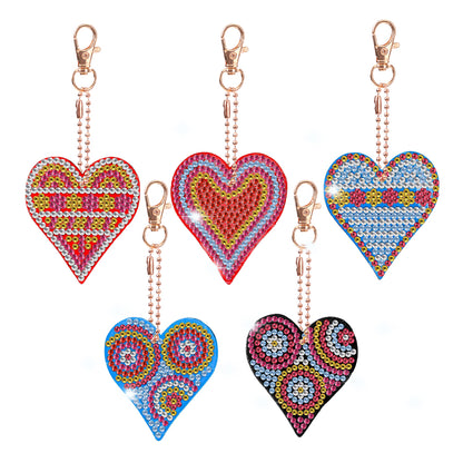 5pcs Diamond Art Key Rings Hanging Ornaments 5D Special-shaped Drill Bag Pandant