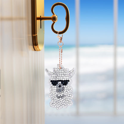 5pcs Diamond Art Key Rings Hanging Ornaments 5D Special-shaped Drill Bag Pandant