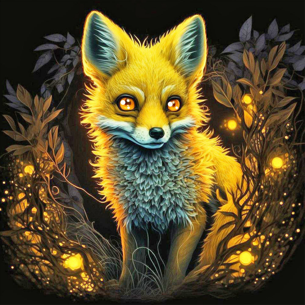 Fox In Light - Full Round Drill Diamond Painting 30*30CM