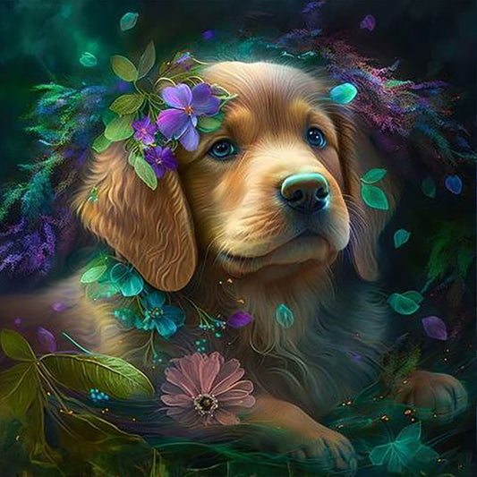 Dog - Full Round Drill Diamond Painting 30*30CM