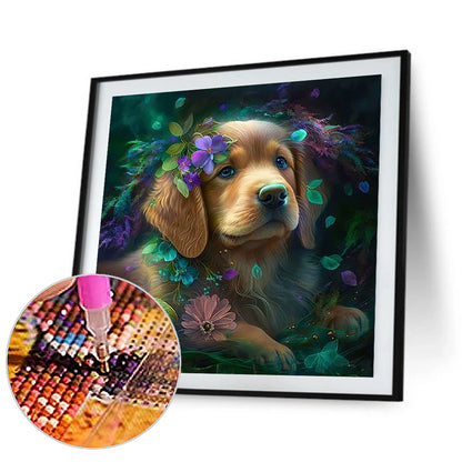 Dog - Full Round Drill Diamond Painting 30*30CM