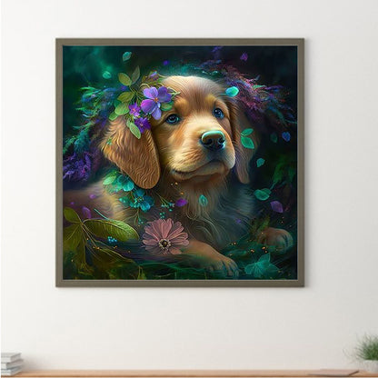 Dog - Full Round Drill Diamond Painting 30*30CM
