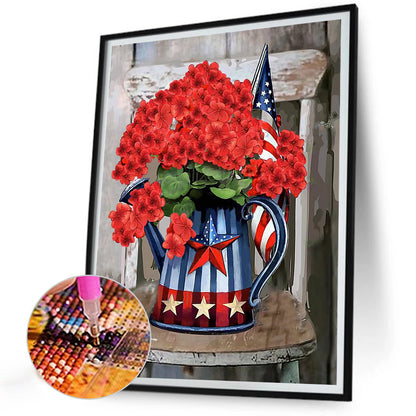 Independence Day Bouquet - Full Round Drill Diamond Painting 30*40CM